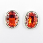 592371-107 Red Crystal Earring in Silver