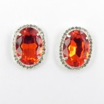 592371-107 Red Crystal Earring in Silver