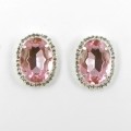 592371-109 Pink  Crystal Earring in Silver