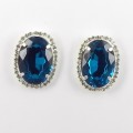 592371-113 Blue Zir. Crystal Earring in Gold