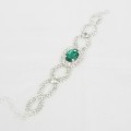 593106 Emerald Crystal in silver  bracelet