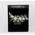 596168 Silver Hair Comb & Pearls