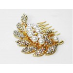 716017-201AB  Crystal Hair Comb in Gold