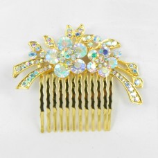716018 Clear AB in Gold Hair Comb