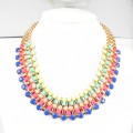 891024-219 Multi-color Beads Necklace in Gold