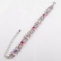 99314 Pink in Silver Crystal Bracelet