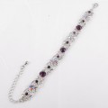 99314 Purple in Silver Crystal Bracelet