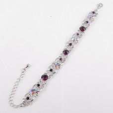 99314 Purple in Silver Crystal Bracelet