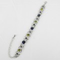 99314 Blue  in Silver Crystal Bracelet