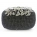 995064-102  Crystal in Black ,High quality flower diamante design Evening purse