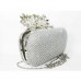 995064-101  Crystal in Silver , High quality flower diamante design Evering Purse