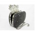 995064-102  Crystal in Black ,High quality flower diamante design Evening purse