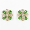 512354-206 Green Crystal Earring in Gold