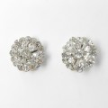 512364 Crystal Flower Shape Earrings in Silver