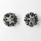 512364 Crystal Flower Shape Earrings in Black