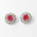 512398-107 Red Crystal Earring in Silver