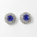 512398-115 Royal Blue Crystal Earring in Silver