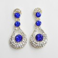 512399-215 Royal Blue Crystal Earring in Gold