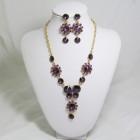 511159 purple in gold necklace