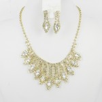 591419-201 Clear Crystal in Gold Necklace set 