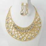 591431-201 Clear Crystal in Gold Necklace set 