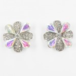 512354-101AB Crystal Earring in Silver