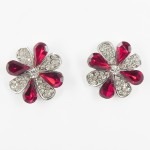 512354-107 Red Crystal Earring in Silver