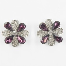512354-116 Purple Crystal Earring in Silver