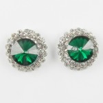 512387-114 Emerald Crystal Earring in Silver