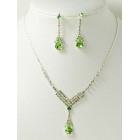 591005-106 Silver Necklace Set in Green