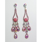 512141-109 Silver Crystal Earring in Pink