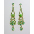 512141-206 Gold Crystal Earring in Green