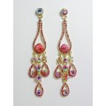 512141-209 Gold Crystal Earring in Pink