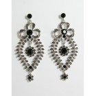 512017  Black Earring in Silver