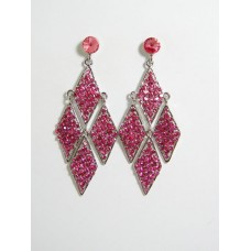 512242 Rose Pink Earring in Silver