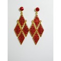 512242 Red Earring in Gold