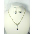 591005-213 Gold Necklace Set in Bl. Zirconia