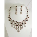 511115-108 Topaz Crystal Necklace Set in Silver