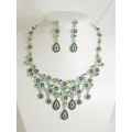 511115-114 Emerald Crystal Necklace in Silver