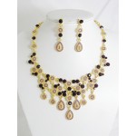 511115-205 Purple Necklace Set in Gold