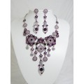 511110-105 Purple Necklace Set in Silver