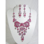 511110-109 Pink Necklace Set in Silver