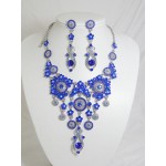 511110-110 Royal Blue Necklace Set in Silver