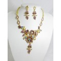 511118-205 Purple Necklace Set in Gold