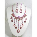 511084-107 Red Necklace Set in Silver