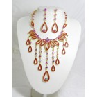 511084-207 Red Necklace Set in Gold