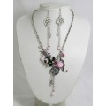 891019 Pink Bead Necklace Set