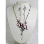 891019 Pink Bead Necklace Set