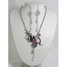 891019 Pink Bead Necklace Set