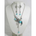 891019 Aqua Blue Bead Necklace Set
